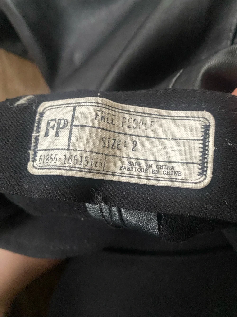 Free People Black Faux Leather Skinny Pants